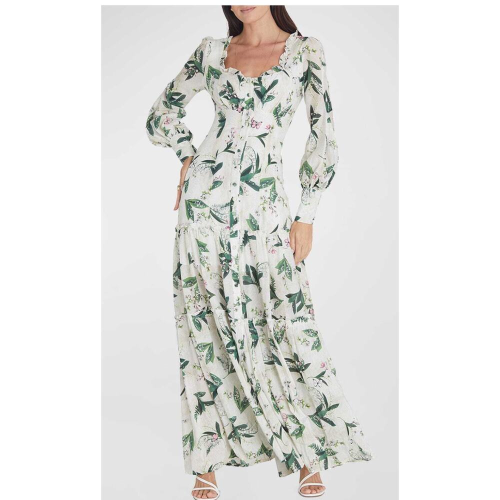 Aqua Blu Australia Harlow Tiered Maxi Dress Lily print M